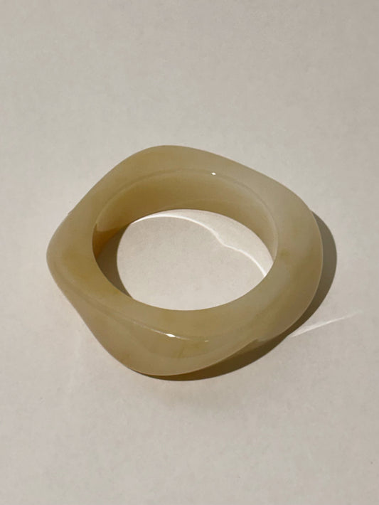Roly-poly Resin Bangle | Cream