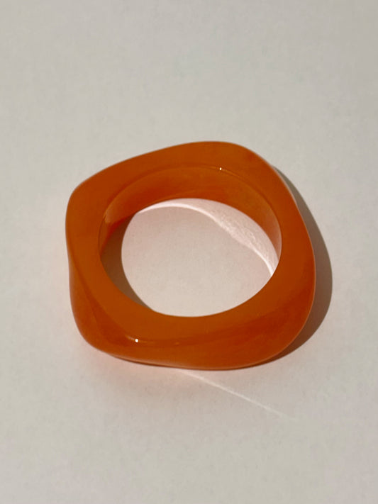 Roly-poly Resin Bangle | Orangey