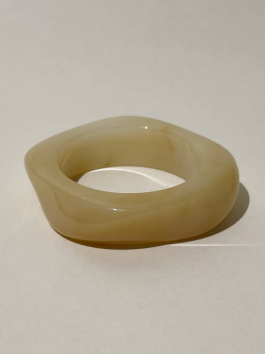 Roly-poly Resin Bangle | Cream