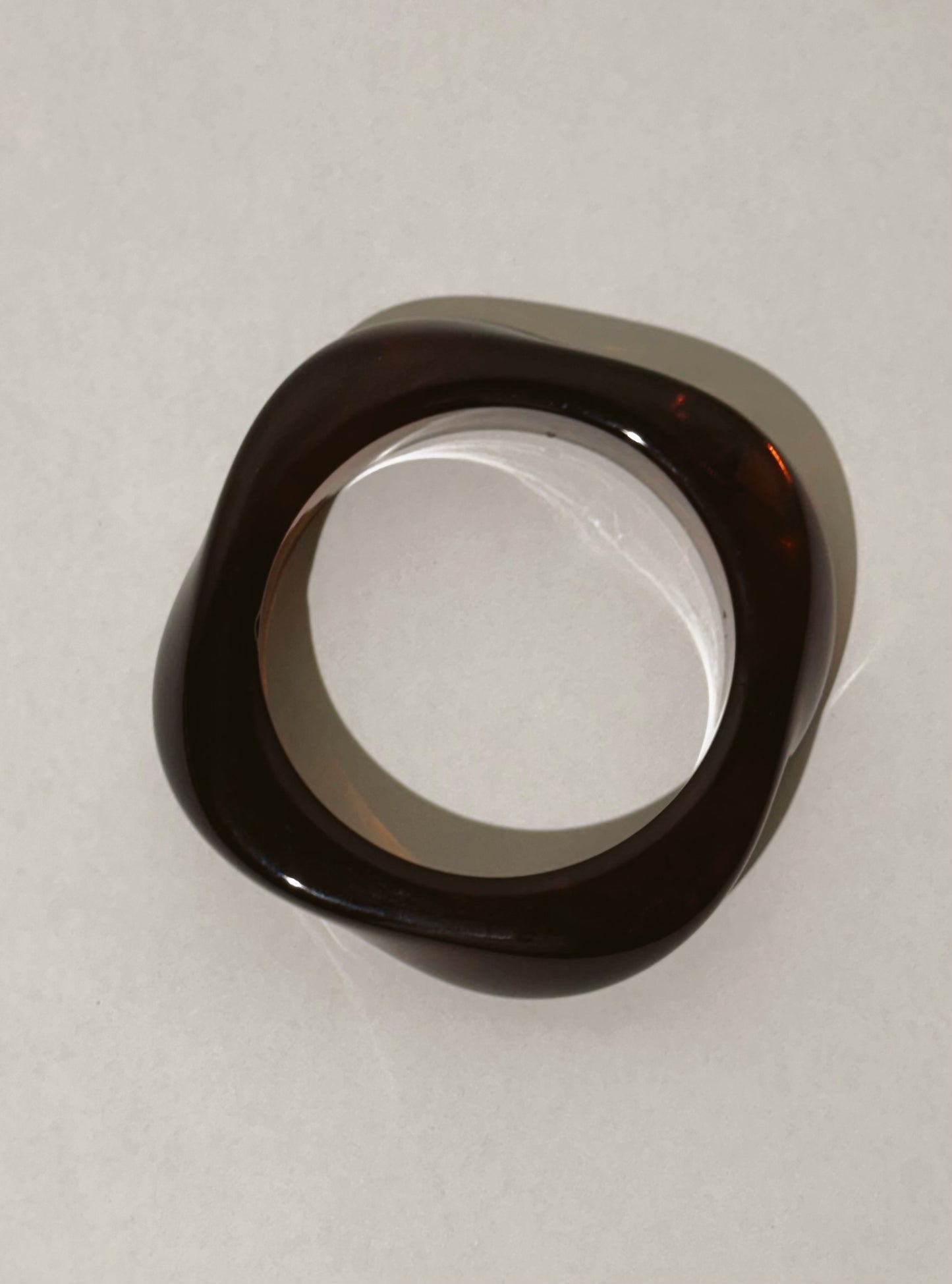 Roly-poly Resin Bangle | Darkest brown