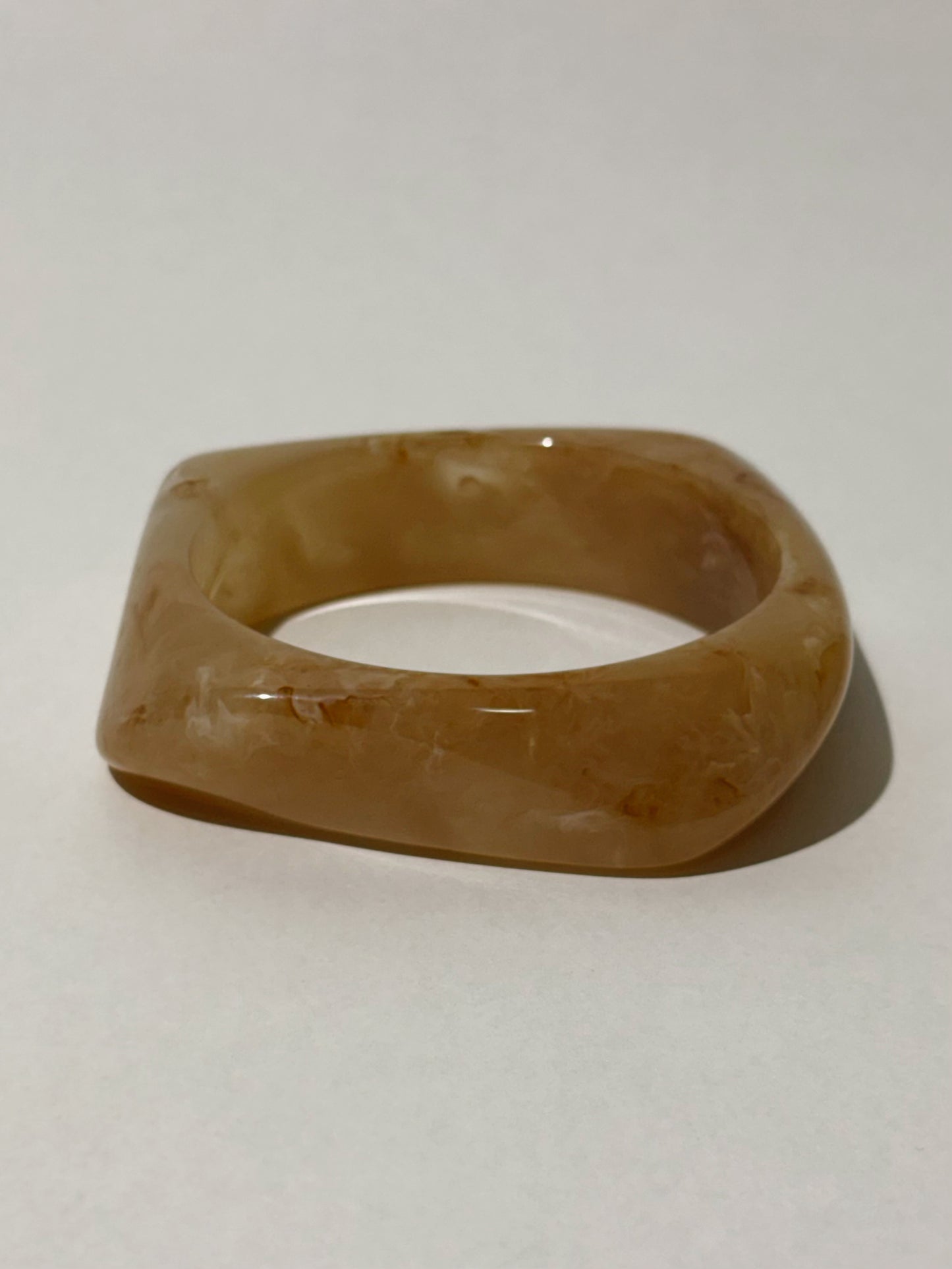 Roly-poly Resin Bangle | Light brown
